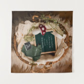 愛らしいコテージコア妊娠の発表 タペストリー (正面(横))