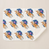 愛らしいコーギパピークリスマス シェルパブランケット (正面(横))