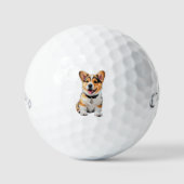 愛らしいコーギー ゴルフボール 犬好きのための (正面)