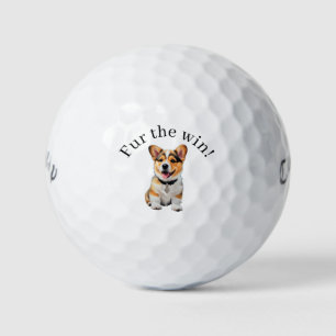 愛らしいコーギー「Fur the Win!」ドッグラバーズ ゴルフボール