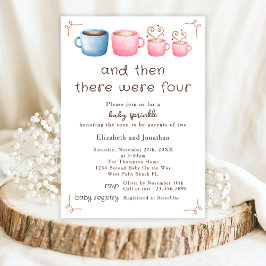 愛らしいコーヒーをテーマにした第2回ベビーガール散水 招待状