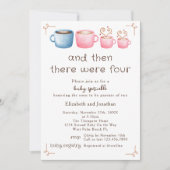 愛らしいコーヒーをテーマにした第2回ベビーガール散水 招待状 (正面)