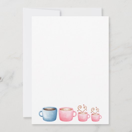 愛らしいコーヒーをテーマにした第2回ベビーガール散水 招待状 (裏面)