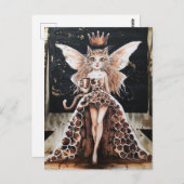 愛らしいコーヒーキャットフェアリーでのファッションショー ポストカード (正面/裏面)