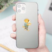 愛らしいコーヒードッグクリップアート シール (スマートフォン)