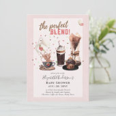 愛らしいコーヒーポットベビーシャワーブランチ招待状 招待状 (スタンド正面)