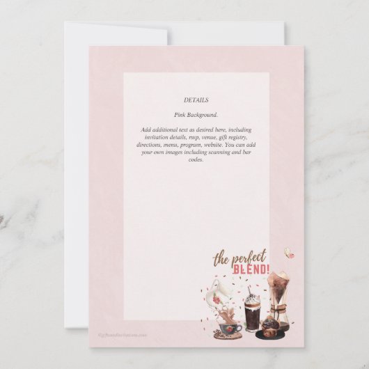 愛らしいコーヒーポットベビーシャワーブランチ招待状 招待状 (裏面)