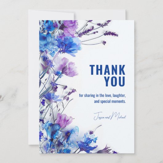 💍愛らしいコーンフラワーの夢 サンキューカード (正面)
