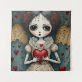 愛らしいゴシック様式のバレンタイン人形 タペストリー (正面)