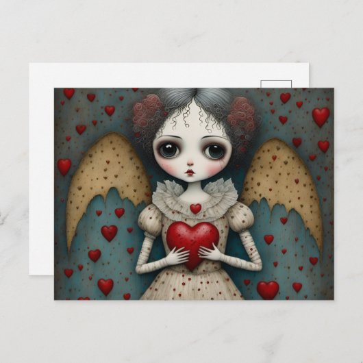愛らしいゴシック様式のバレンタイン人形 ポストカード (正面/裏面)