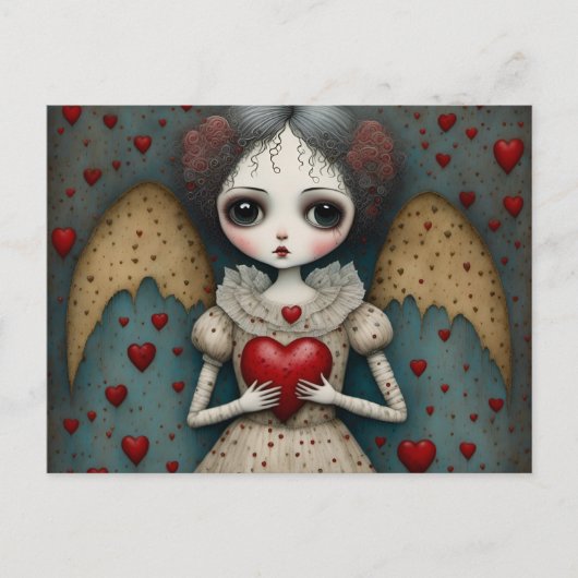 愛らしいゴシック様式のバレンタイン人形 ポストカード (正面)