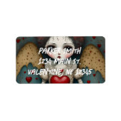 愛らしいゴシック様式のバレンタイン人形 ラベル (正面)