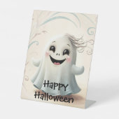 愛らしいゴーストフレンドのハロウィンデザイン 台座サイン (正面)