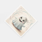 愛らしいゴーストフレンドハロウィーンデザイン スタンダードランチョンナプキン (角)