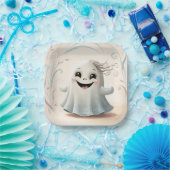 愛らしいゴーストフレンドハロウィーンデザイン ペーパープレート (パーティー)