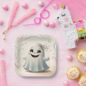 愛らしいゴーストフレンドハロウィーンデザイン ペーパープレート (パーティー)