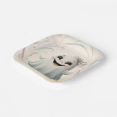 愛らしいゴーストフレンドハロウィーンデザイン ペーパープレート (傾斜あり)