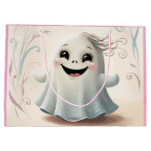愛らしいゴーストフレンドハロウィーンデザイン ラージペーパーバッグ (裏面)