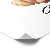 愛らしいゴールデンレトリエバーパピーフローラ ポスター (角)