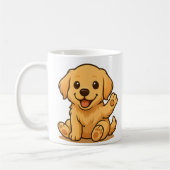 愛らしいゴールデンレトリエバーマグ – かわいい犬の飲み物用品 コーヒーマグカップ (左)