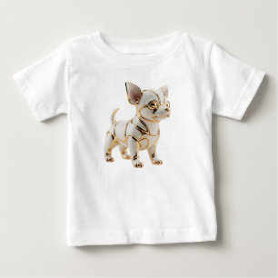 愛らしいゴールデンレトリバーの子犬キャラクター ベビーTシャツ