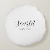 愛らしいゴールデンレトリバーウォーターカラーイラストレーション ラウンドクッション (裏面)