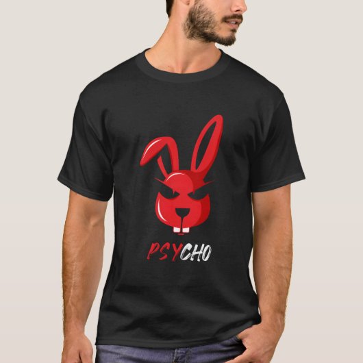 愛らしいサイコな変わったウサギ Tシャツ (正面)