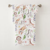 愛らしいサファリの動物の子供 バスタオルセット (インサイチュ)