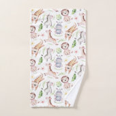 愛らしいサファリの動物の子供 バスタオルセット (ハンドタオル)