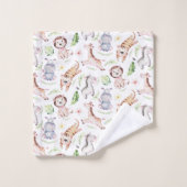 愛らしいサファリの動物の子供 バスタオルセット (ウォッシュタオル)