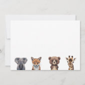 愛らしいサファリフォレストアニマルズ誕生日 招待状 (裏面)