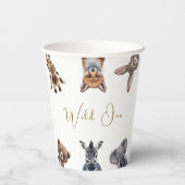 愛らしいサファリフォレストアニマルズ誕生日 紙コップ (裏面)