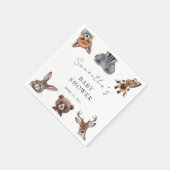 愛らしいサファリ動物のベビシャワーカードとギフト スタンダードカクテルナプキン (角)