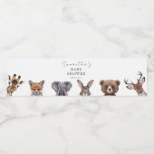 愛らしいサファリ動物のベビシャワーカードとギフト ペットボトルラベル (シングルラベル)