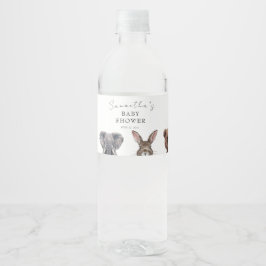 愛らしいサファリ動物のベビシャワーカードとギフト ペットボトルラベル