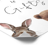 愛らしいサファリ動物のベビシャワーカードとギフト ポスター (角)