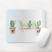 愛らしいサボテン、シルバー マウスパッド (マウス)