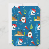 愛らしいサメ青い背中 招待状 (裏面)