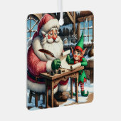 愛らしいサンタと小妖精や小人クリスマス メタルオーナメント (正面右)