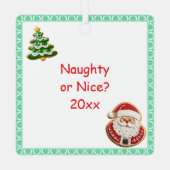 愛らしいサンタと小妖精や小人クリスマス メタルオーナメント (裏面)