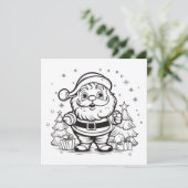 愛らしいサンタカラーリングクリスマスキッズクラフト シーズンカード (スタンド正面)