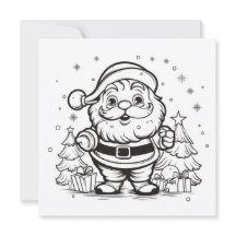 愛らしいサンタカラーリングクリスマスキッズクラフト