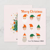 愛らしいサンタクロースのパターン シーズンカード (正面/裏面)