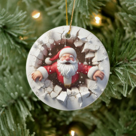 愛らしいサンタクロース3Dクリスマスオーナメント セラミックオーナメント
