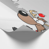 愛らしいサンタクロース、トナカイ ラッピングペーパー (角)