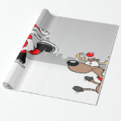 愛らしいサンタクロース、トナカイ ラッピングペーパー (アンロールド)