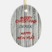 愛らしいサンタハットバッセットハウンドパピーセラミックオルナ セラミックオーナメント (裏面)