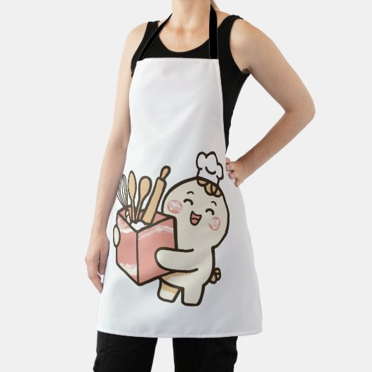 愛らしいシェフマンガエプロン – かわいいベーキング恋人ギ エプロン (インサイチュ)