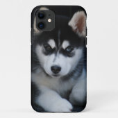 愛らしいシベリアンハスキーのそり犬の子犬 Case-Mate iPhoneケース (裏面)