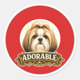 愛らしいシベリアンハスキー犬のビンテージバッジ ラウンドシール